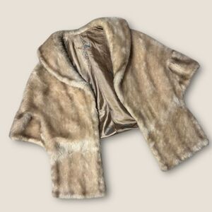 Vintage Glenoit Fur Capelet Stole | Mid Century Mink-Tone Fur | USA